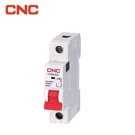 Low Voltage Ycb9-63 C63 6ka 230/400V 63A MCB Mini Circuit Breaker