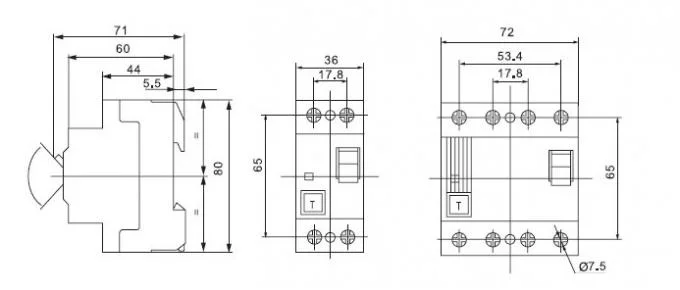 Nfin Series Residual Current Circuit Breaker RCD 2p, 4p Electronic or Magnetic Type a, AC Model