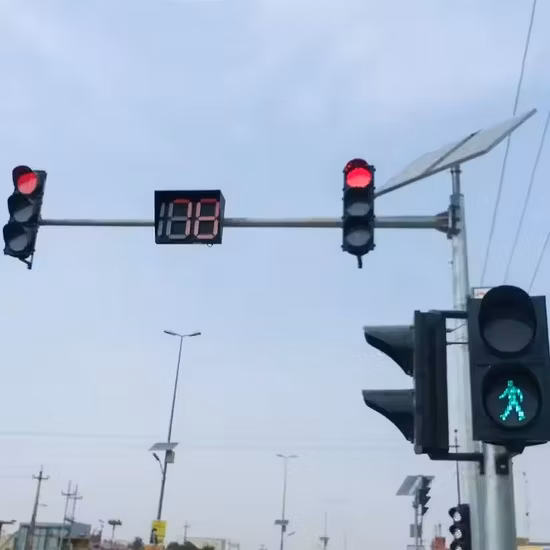 Stadt eingebettete Verkehrssignallampe Ampelmast